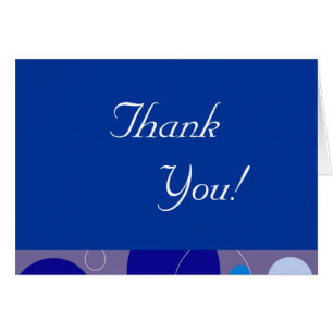 Retro Cercles Bleus & Ovales Merci Note