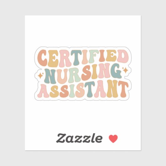 Retro Certified Nursing Assistant, CNA-Afstuderen Sticker (Vel)