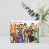 Retro C'est l'heure ! Carte postale Rappel de nomi (Debout devant)