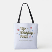 Rétro Cette grand-mère prie Sac fourre-tout bleu c (Dos)