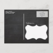 Retro Chalkboard Carnroze Damask Patroon Uitnodiging Briefkaart (Achterkant)