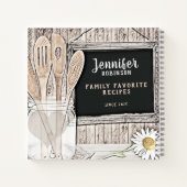 Retro Chalkboard, Mason Jar en Daisy Notitieboek (Achterkant)