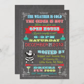 Retro Chalkboard Noël Fête Invitation (Devant / Derrière)