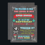 Retro Chalkboard Noël Fête Invitation<br><div class="desc">Invitation vos vilains ou amis à cette fête de Noël géniale avec une clause de Père Noël vintage,  des ornements suspendus,  une typographie amusante sur un arrière - plan de tableau noir. Alors mangez,  buvez et soyez Joyeux avec l'invitation stupéfiante.</div>