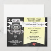 Retro Chalkboard Post Mariage Fête Invitation (Devant / Derrière)