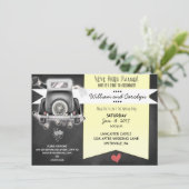 Retro Chalkboard Post Mariage Fête Invitation (Debout devant)