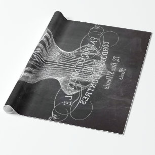Retro chalkboard scripts Victoriaans lingerie cors Cadeaupapier
