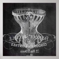 Retro chalkboard scripts Victoriaans lingerie cors