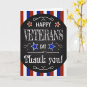 Retro Chalkboard veteranen Dag met sterren en Stri Kaart (Gele Bloem)