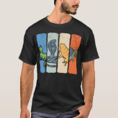 Retro Chameleon Snake Frog Turtle Reptile Lover T-shirt (Voorkant)