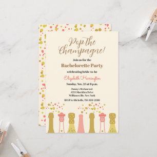 Retro Champagne Cool Bachelorette Party Kaart