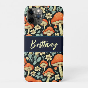 Retro champignons  Flowers gepersonaliseerd iPhone 11 Pro Hoesje