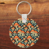 Retro champignons  Flowers gepersonaliseerd Sleutelhanger (Achterkant)