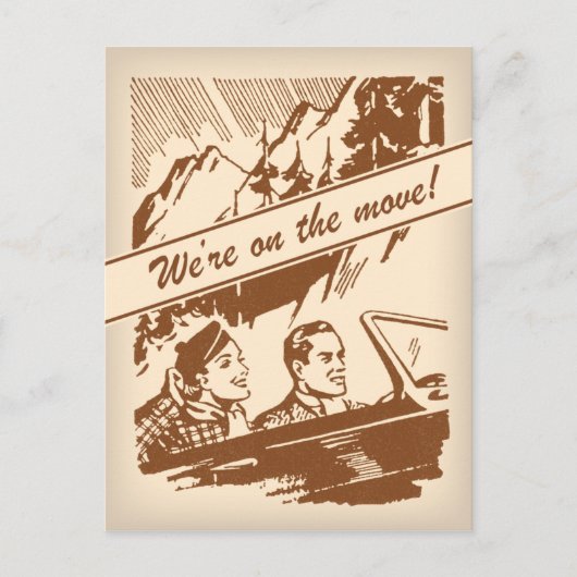 Retro Change of Address Briefkaart (Voorkant)