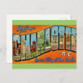 Retro Charlotte NC Briefkaart (Voorkant / Achterkant)