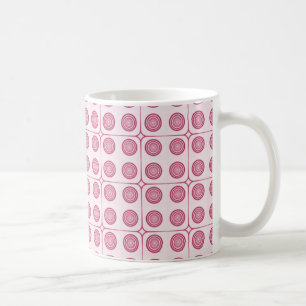 Retro Charm Circles Mok, Magenta Koffiemok