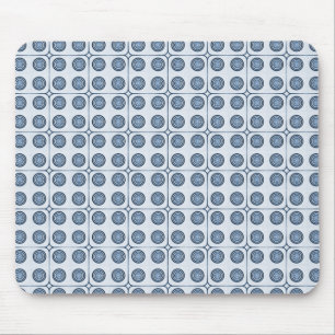 Retro Charm Circles Mousepad, Navy Blue Muismat