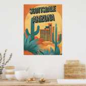 Retro Charm van Scottsdale - Arizona Poster (Keuken)