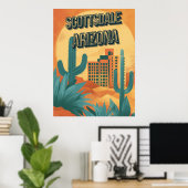 Retro Charm van Scottsdale - Arizona Poster (Thuiskantoor)