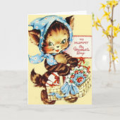 Retro Chat à la carte mère de maman (Fleur jaune)