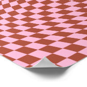 Retro Check Motif Rose et tableau de bord Brown (Coin)