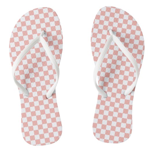 Retro Check Pink Groovy Teenslippers (Voetbed)