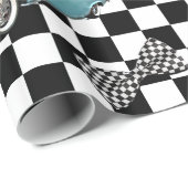 Retro Checker 50's Fifties Thema Verjaardagsfeest Cadeaupapier (Rol Hoek)