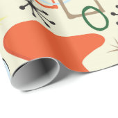 Retro Checker 50's Fifties Thema Verjaardagsfeest Cadeaupapier (Rol Hoek)