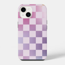 Retro Checker Geruite Gradiënt Paarse Patroon
