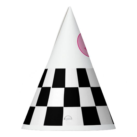 Retro Checker Twee Cool Smile Verjaardag Feesthoedjes (Links)