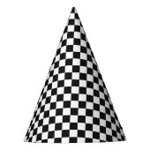 Retro Checker Twee Cool Verjaardagsfeest Feesthoedjes (Voorkant)