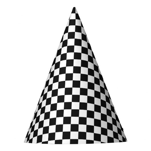 Retro Checker Twee Cool Verjaardagsfeest Feesthoedjes (Voorkant)