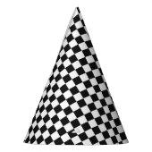 Retro Checker Twee Cool Verjaardagsfeest Feesthoedjes (Links)