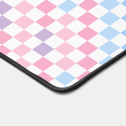 Retro Checkerboard 1990s 2000s Y2K Pastel Naam toe Bureaumat (Hoek)