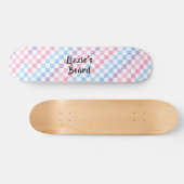 Retro Checkerboard 1990s 2000s Y2K Pastel Naam toe Skateboard (Horizontaal)