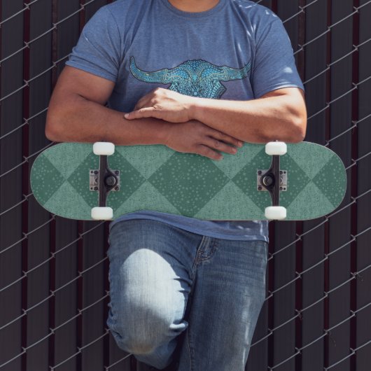 RETRO CHECKERBOARD BLUE Skateboard (Extérieur 3)