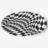 Retro Checkerboard - Een gelukkig feest Papieren Bordje (Gekanteld)
