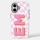Retro Checkerboard esthetisch monogram Case-Mate iPhone Case (Achterkant)