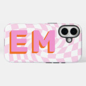 Retro Checkerboard esthetisch monogram Case-Mate iPhone Case (Achterkant (horizontaal))