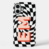 Retro Checkerboard esthetisch monogram Case-Mate iPhone Case (Achterkant)