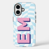 Retro Checkerboard esthetisch monogram Case-Mate iPhone Case (Achterkant)