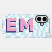 Retro Checkerboard esthetisch monogram Case-Mate iPhone Case (Achterkant (horizontaal))