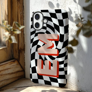 Retro Checkerboard esthetisch monogram iPhone 16 Plus Hoesje