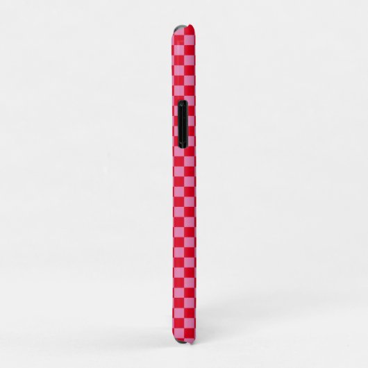 Retro Checkerboard Geruit Patroon Roze Sinaasappel Case-Mate iPhone Case (Achterkant/rechts)