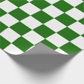 Retro Checkerboard - Groene Kerstmis Cadeaupapier (Hoek)