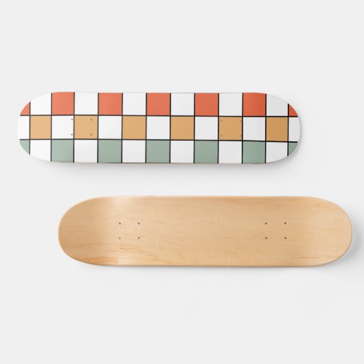 Retro Checkerboard Pattern Skateboard (Horizontaal)
