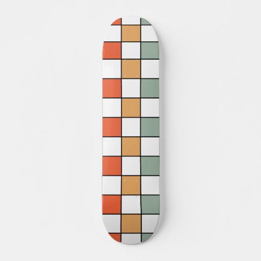 Retro Checkerboard Pattern Skateboard (Voorkant)