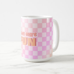 Retro Checkerboard Perzik Fuzz Roze Verloop Koffiemok