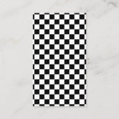 Retro Checkerboard Roze Blauw Zwart & Wit Details Informatiekaartje (Achterkant)