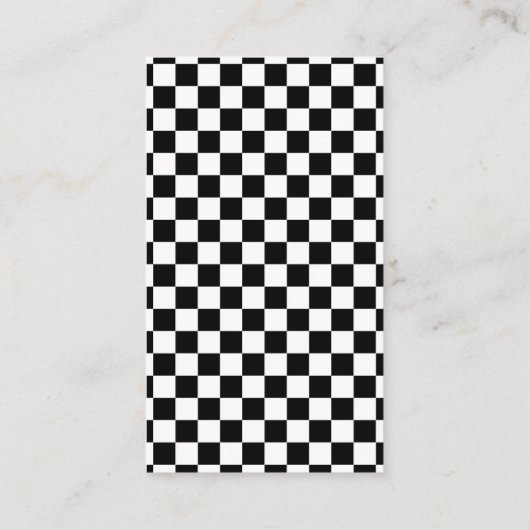 Retro Checkerboard Roze Blauw Zwart & Wit Details Informatiekaartje (Achterkant)